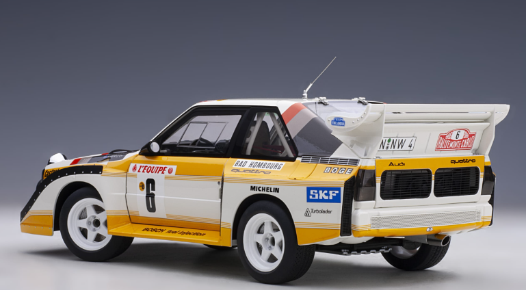 Audi Sport Quattro S1 #6 Rallye Monte Carlo 1986 Mikkola, Hertz AUTO art 1/18